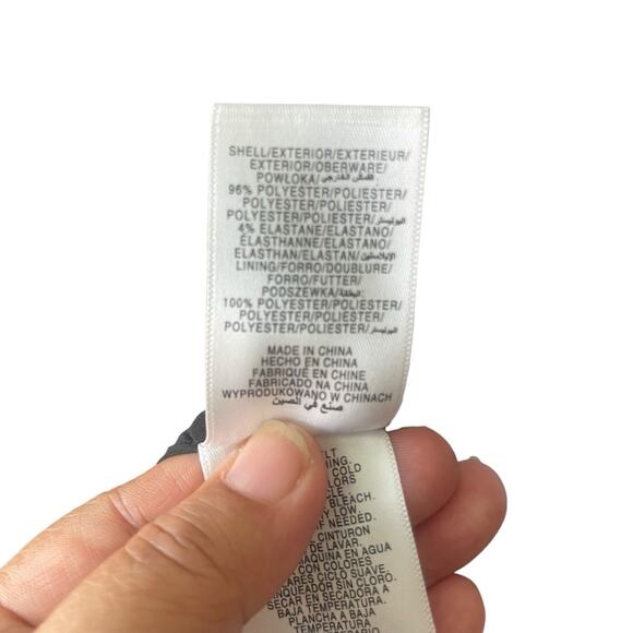 Jones New York Floral Asymmetrical Sleeveless Belted Mid Calf Dress Black 14 - Picture 8 of 10